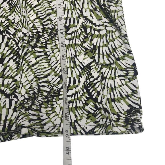 Merona Green Black and White Print Faux Wrap Top - Picture 6 of 6